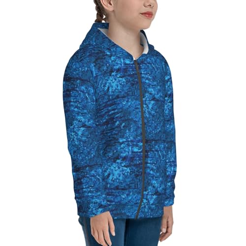 Exotic Leaves Kids Pullover Hoodies Boys Zip Up Sweatshirts Girls Athletic Clothes with Pocket4