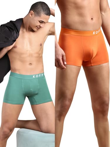 Image of KOFFY Men's 95% Micro Modal 5% Elastane Solid Trunks