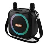 Caixa de som karaoke bluetooth 8” rgb com 2 microfones bateria 2