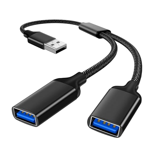 1 PCS 2-Port USB Splitter Male to Dual Female Extension Cable Converter