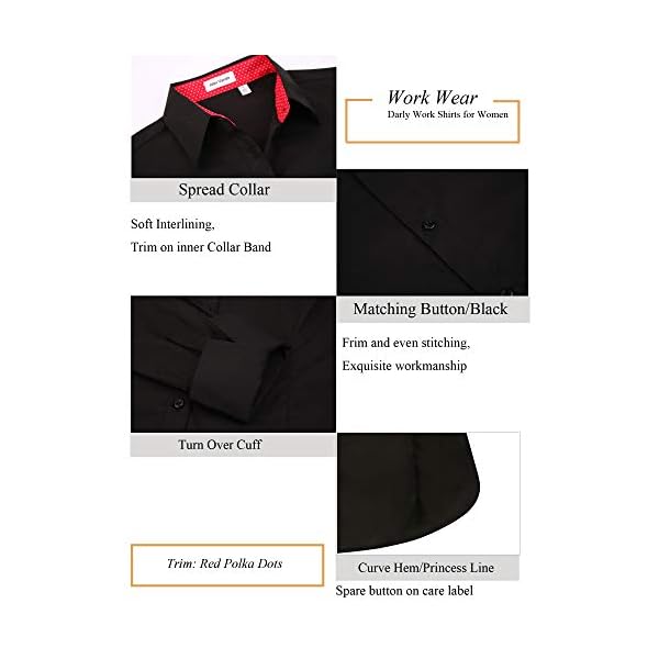 Alex-Vando-Womens-Dress-Shirts-Regular-Fit-Long-Sleeve-Stretch-Work-Shirt Alex Vando Womens Dress Shirts Regular Fit Long Sleeve Stretch Work Shirt,Black,S