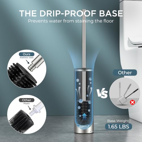 FORIOUS SUS304 Toilet Bowl Cleaner Brush and Holder Set Tall - $11.99 AC - image 4