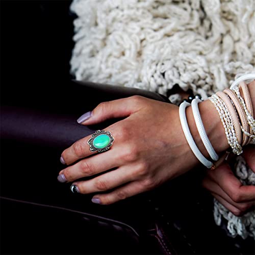 Oval Temperature-Control Color Changing Boho Crystal Ring for Women S925 Sterling Silver Mystery Color Changeable Ring,Wedding Engagement Proposal Statement Gemstone Solitaire Ring Jewelry2
