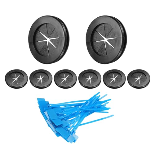 Œillets de perçage double face 42mm anti-frottement uxcell avec colliers de serrage noirs x8