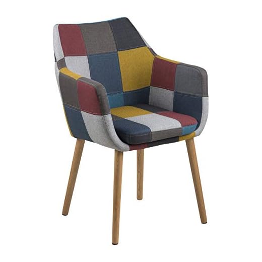 Marca Amazon - Movian Trine silla con reposabrazos, Metal, Multicolor Estampado, B: 58 x T:58 x H: 84 cm