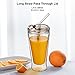 Borosilicate Glass Straws for 16 oz Tumbler, 9 inch 8mm BPA Free, Reusable Drinking Straws Clear Bent Skinny for Iced Coffee and Hot Drinks