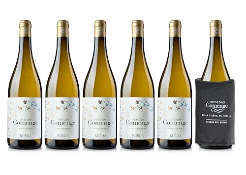 Vino Blanco Verdejo 2024 Ecológico D.O. Rueda – Pack 6 vino blanco + Incluye Manga Enfriadora - Verdejo DO Rueda - Caja regalo Vinos Blancos de Bodegas Comenge