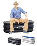 Opvener Inflatable Bed Bench, Inflatable Ottoman Foot Rest, Air Sofa for Bedroom, End of Bed, Living Room, Entryway, 400lb Load Capacity（Black）