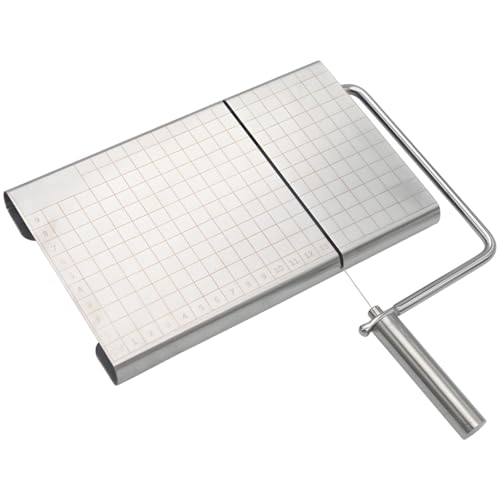 Stainless Steel Cheese Slicer for Block Cheese, Wire Slicers for Exact Cuts, Ergonomic Grip, Ideal for Cheese, Butter, Ham, Soft Fruits