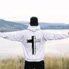 Generisch Blue Hooded Sweatshirt for Men, Plain Sweatshirt with Print on the Back, Colourful Sweatshirt for Men, White, M #2