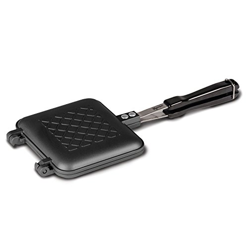 Sandwichmaker mit cool-Touch Griffen und Antihaft Beschichtung • Aluminium Toastie Maker Toaster Camping Küche Sandwich Gaskocher