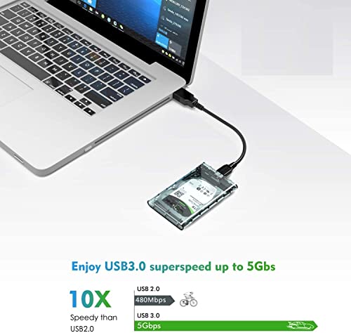 Swiztek 2.5 SATA SSD/HDD Enclosure – USB 3.0 to SATA External Case for 2.5-Inch SSD & Hard Drives, Portable Data Storage Solution 4 41vfsNfHGdL