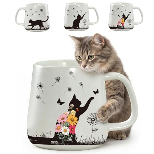 Taza mágica de cerámica que cambia de color con diseño de gato miniatura 1