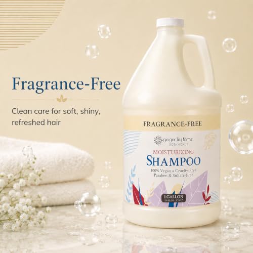 Image of Ginger Lily Farms Botanicals Shampoo, 128oz /4pk, Fragrance Free | 100% Vegan & Cruelty-Free | Moisturizing Shampoo for All Hair Types | Refill Size