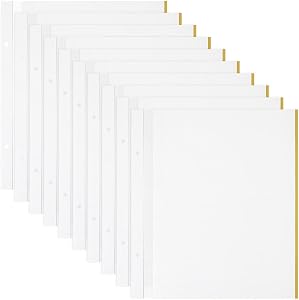AHANDMAKER 10 Sheets Self Adhesive Refill Pages, 12.4x10.5 Photo Album Self-Stick Inner Page 2 Hole Scrapbook Expansion Page Refill Protectors for Archival Photo Album Wedding Birthday Gift, White