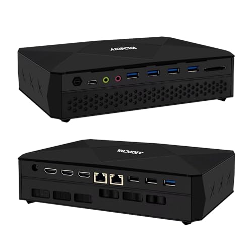 AIOPCWA RTX 3060 Mini Gaming PC Core i9 11900H (8C16T, up to 4.9GHz) Windows 11 Pro, Dual i225V 2.5GbE LAN Micro Desktop Computer, DDR4 16GB RAM 256GB NVMe SSD, SD Card Slot, WiFi6, BT5.2