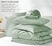 CozyLux Queen Comforter Set Sage Green - Bed in a Bag Queen Size 7 Pieces, Luxury Soft Bed Set for All Seasons, Bedding Set with Down Alternative Comforter, Sheets, Pillowcases & Shams