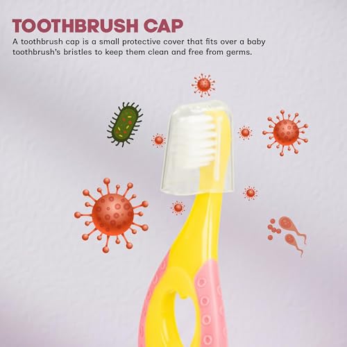 Image of Baybee Ultra Soft Baby Toothbrush | BPA-Free Smooth & Safe Baby Oral Cleaner for New Born | Silicone Brush for Massaging & Cleaning Gums for Babies | Easy Grip Handle Toothbrush for Kids 2-5 Years (Pink)