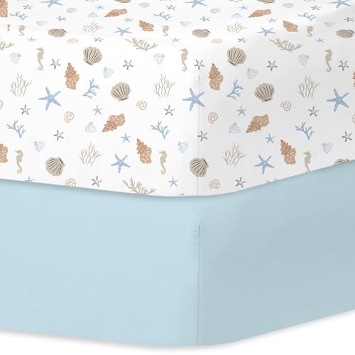 Little Grape Land Crib Sheets 2 Pack, Microfiber Fitted Crib Sheet for Standard Crib Mattress 52'x28'x8', Soft and Neutral Baby Crib Sheets for Boys...