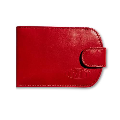 Big Skinny Full Leather RFID Blocking Women's Taxicat Bi-Fold Slim Wallet, Cherry Red2