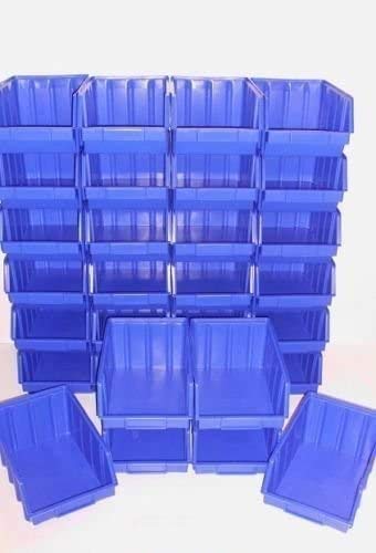 HSM 30 Stapelboxen Gr. 4, Stapelkästen, Sichtlagerkästen, 340x222x157 mm, Blau, Kunststoff