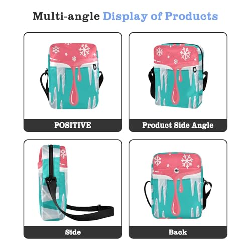 Graffiti Art Snowflakes mens messenger bag crossbody mens crossbody bag Purse Bag Adjustable Strap for School Casual4