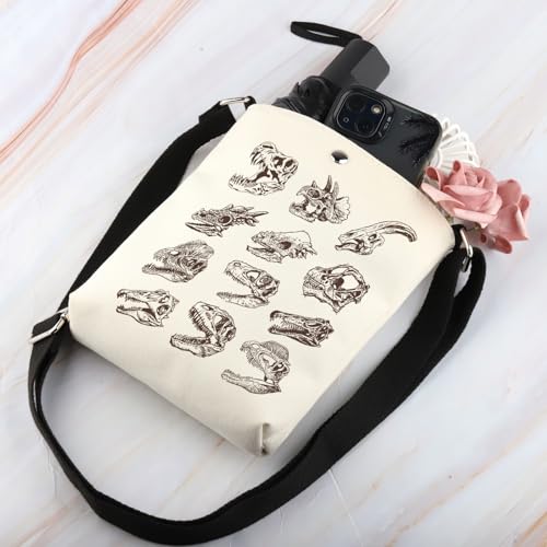 BDPWSS Dinosaur Themed Gifts Dinosaur Head Skeleton Crossbody Bag for Dino Skull Fans Handbag4