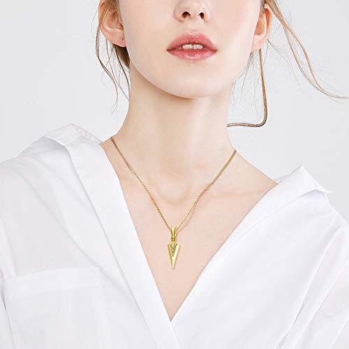Image of Necklace for Men Stainless Steel Necklace for Women Triangle Necklace Arrowhead Pendant Necklace Charm Pendant with Chain Link Classic Fashion Jewelry for Boys Teens and Girls Unisex