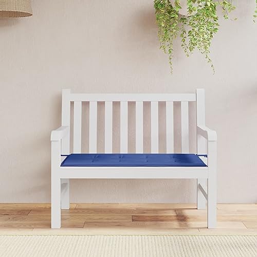 Sufrk Cojín de Banco de jardín Tela Oxford Azul 120x50x3 cm Cojines Exterior Jardin colchoneta Banco Jardin Cojines para terraza