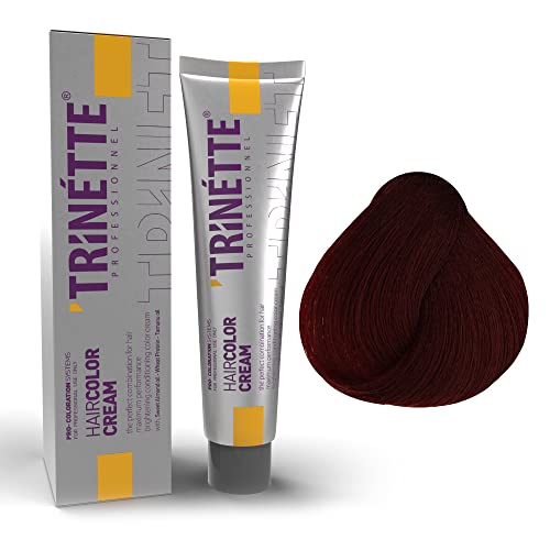 TRINETTE Hair Color Cream No 6.6 Dark Red Auburn - Tinte para el cabello nº 6.6 Rojo Oscuro Castaño Castaño - Crema de color 100 ml