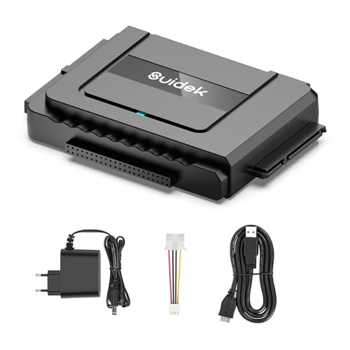 SUIDEK Convertisseur USB 3.0 vers SATA - Lecteur de Disque Dur Externe SATA vers IDE pour Disque Dur HDD/SSD 2,5