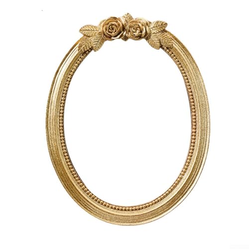 Elegante cornice ovale in resina dorata per foto da 17,8 cm x 20,3 cm, per tavolo da soggiorno vintage o da parete e decorazione per la casa (17,8 cm)