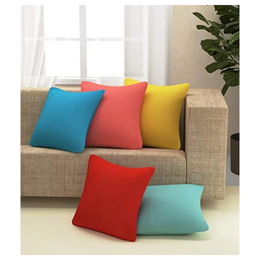 Yellow Weaves Cotton Canvas Decorative Cushion Covers, (16 X 16 Inches), Set of 5, Multicolour