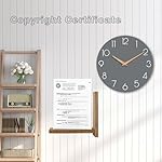 Wall Clock, Gray Wooden Silent Non-Ticking, Decorative Battery Operated Wall Clocks for Bedroom, Kitchen, Home, Living Room, Office, School, Hotel (8 Inch) - Image 5