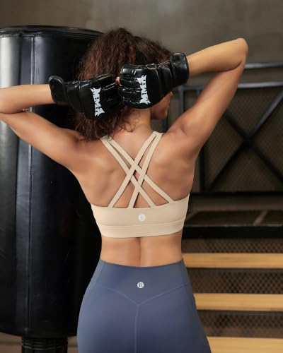 Image of RUNNING GIRL Sports Bra for Women,Molded Cup Strappy Running High Impact Sports Bra with Sewn in Pads