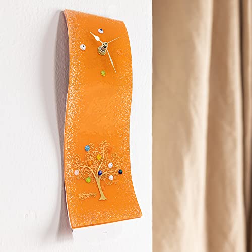 Sospiri Venezia Wall Clock Murano Glass Silent Mechanism Decorated with Murrines and Gold Leaf Gift Handmade Made in Italy (10x30) - Image 4