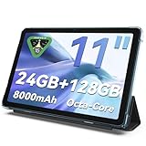 Tablet 11 inch Android 15 Tablets, 24GB RAM + 128 Storage(Expandable up to 2TB), Android Tablet with Case, Octa-Core, IPS HD Display, 13 MP Dual Camera, 8000mAh, 5GWiFi, GPS, Bluetooth 5.0 (Blue)