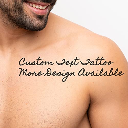 Personalized Temporary Tattoos with Name/Text, Custom Fake Name Tattoos Temporary Waterproof Body Sticker for Women and Men