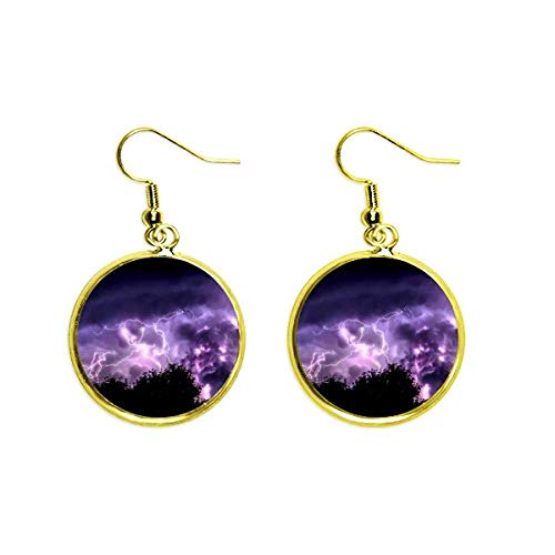 Pendientes cielo nocturno Purple Thunder ideales para vestidos de fiesta y cenas de gala
