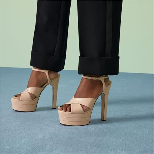 Platform Heels for Women Open Toe Block Chunky High Heels Sexy Wedding Party Dance Dress Sandals Shoes2