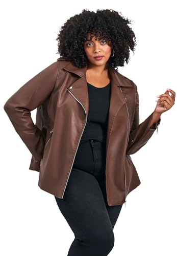 Women's Plus Size Jane Faux Leather Jacket