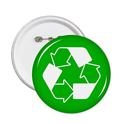 Badge Recyclez Vert à épingle bouton carré idéal pour sensibiliser au tri lors de vos événements
