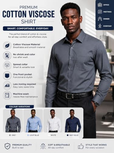 Image of Appel Touch Men's Cotton Blend Formal Shirt Full Sleeves