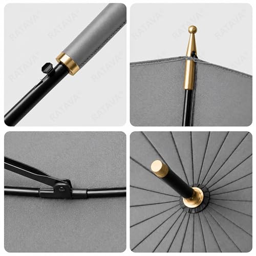 Image of Extra Large 24 Ribs Golf Umbrella - Automatic Open Long Handle, Heavy Duty Windproof Double Canopy, Waterproof & UV Protection Stick Umbrella for Men & Women 1pc