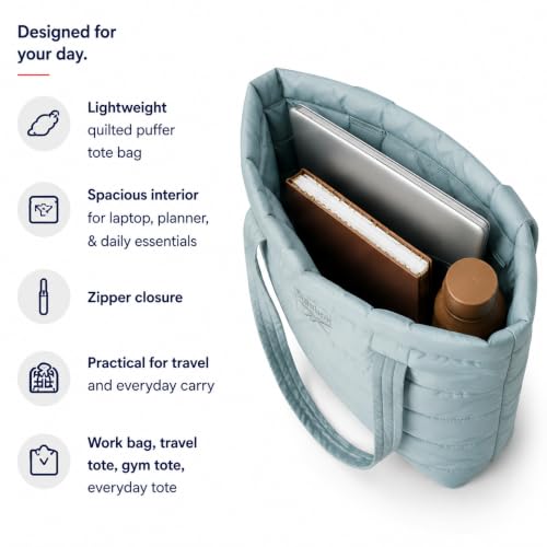 Image of Reebok Womens Tote Bag - Lightweight Carry On Puffer Quilted Tote Bag for Travel Work Travel and Daily Essentials