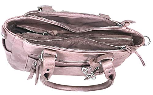 Medium CCW Bag Multi-Zippers Fashion Faux Leather Concealed Carry Purse3