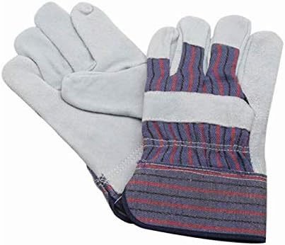 Rocky Mountain Goods Leather Work Gloves - Large - Heavy Duty All Around Work Gloves for Gardening, Landscaping, Construction, Men - Padded Leather Palm - Safety Cuff