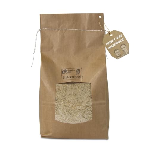 Gebrüder Goller 25kg Haferschrot – Hochwertiges Pferdefutter, Geschroteter Hafer für Pferde, Kraftfutter & Walzhafer Futtermittel - 100% Natur aus direkt aus Bayern