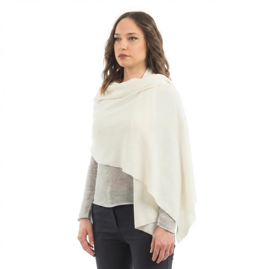 DALLE PIANE CASHMERE Stola Donna Misto Cashmere Lana | Stola elegante da cerimonia e sera, 60x185cm, versatile in ogni stagione, idea regalo per lei, Made in Italy