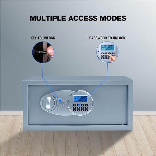 Image of Ozone 26.3 Litres Digital Safe Locker for Home & Office - Digital Lock, 1-Way Unlocking (Password), Size: 200H x 430W x 380D mm, Weight: 11kg, 2-Year Warranty (Grey)